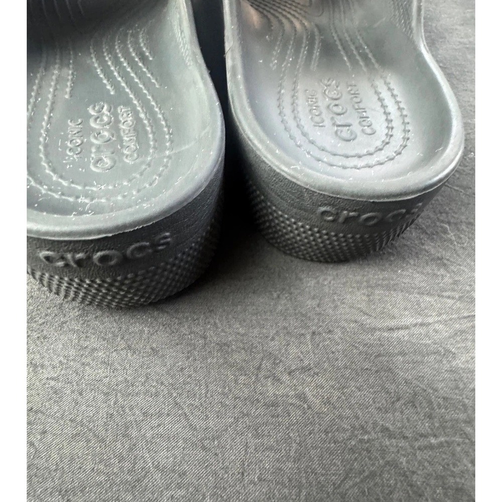 Crocs Classic Slides Black Custom Jeweled Charms Leopard Bee Pearls Sandals 8 - Picture 9 of 12